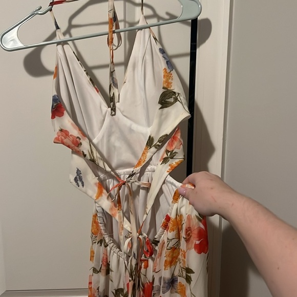 Papaya size Medium Maxi Sundress w slit and cutouts on side, mini skirt lined - Picture 7 of 11